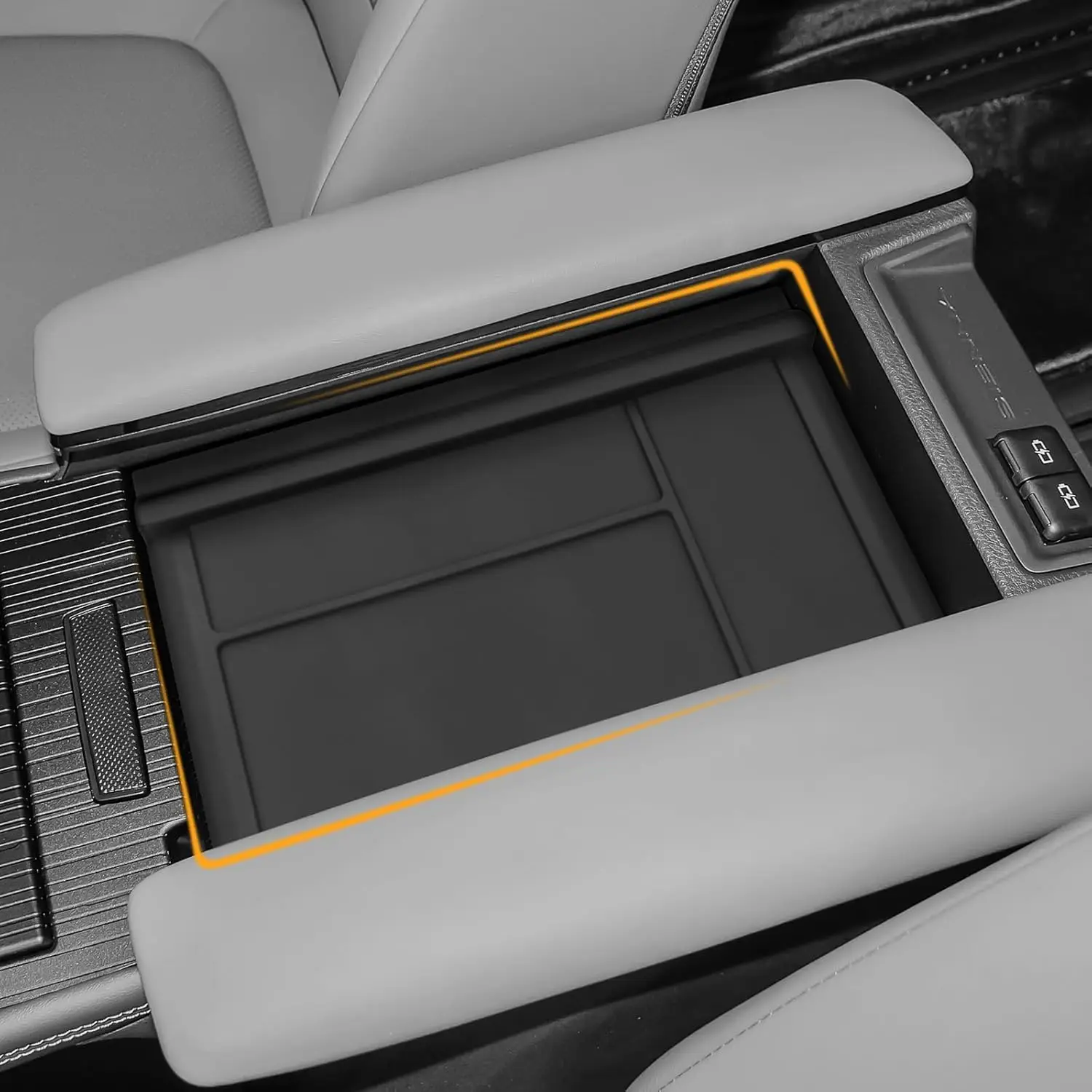 Center Console Tray Liner Compatible For Toyota Sienna 2021-2025 2026 LE/XLE/XSE/Limited/Platinum Accessories, Silicone Center - view 3