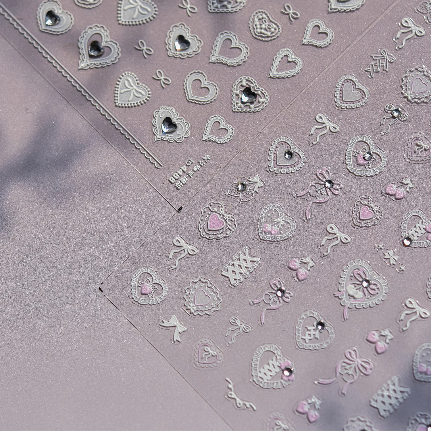 1 pz fiori di pizzo rosa amore manicure decorazione decalcomanie per unghie linee di fiocco 5D adesivi in rilievo stampa sulle unghie