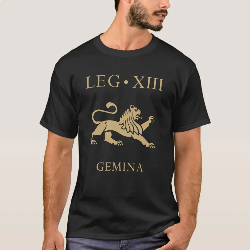 

Roman Legion SPQR Legio XIII Gemina Lion Symbol T-Shirt 100% Cotton O-Neck Summer Short Sleeve Casual Mens T-shirt Size S-3XL