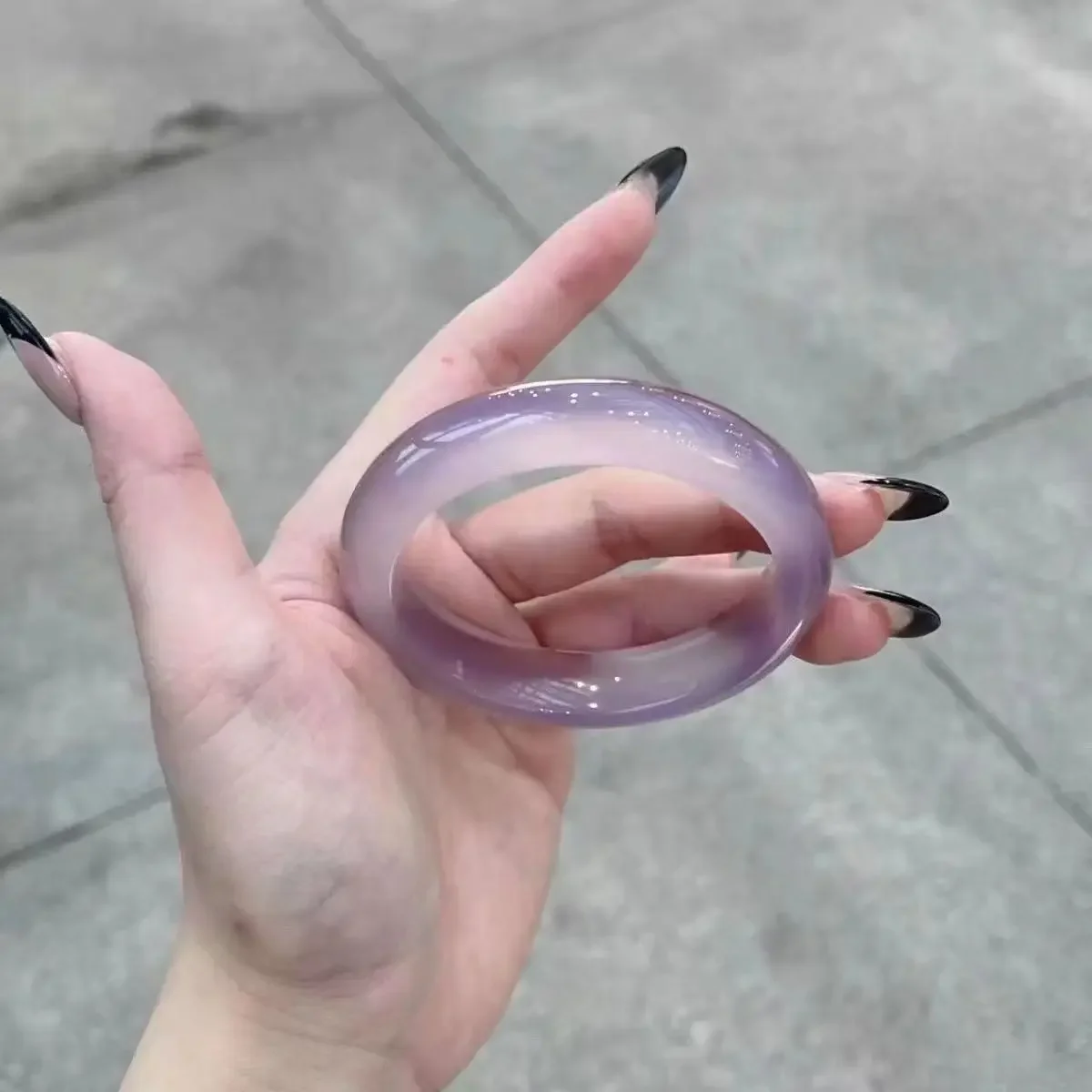 

Natural agate violet high ice horse material niche ice chalcedony bracelet gift box pure natural fashion versatile