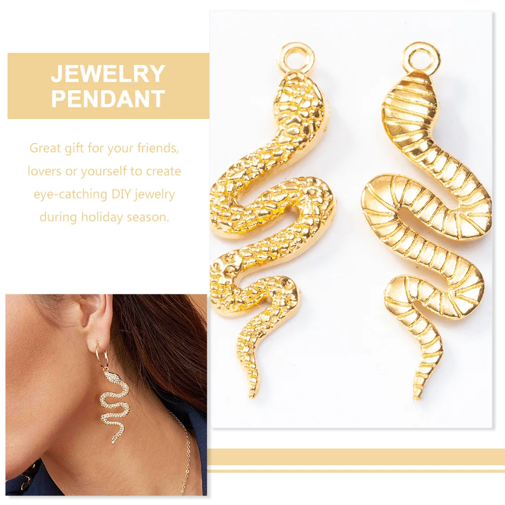 32 Uds. De dijes colgantes de serpiente, manualidades para hacer joyas, aleación de Metal, accesorios DIY, collar dorado, pulsera, pendientes