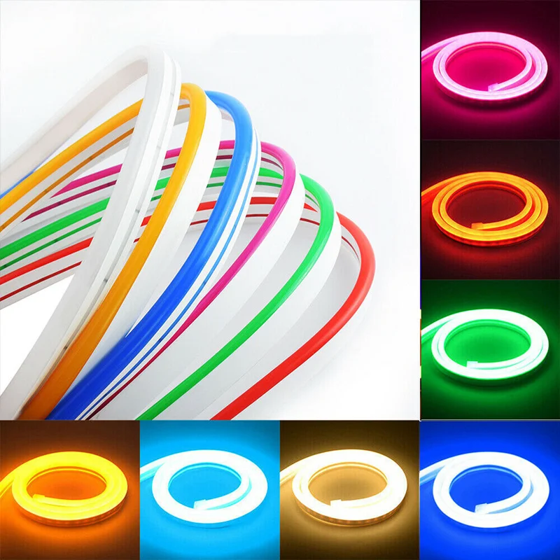 맞춤형 PVC 실리콘 플렉스 네온 LED 스트립, IP65, IP68 방수, 색상 변경 RGB LED 네온 로프 조명, 110v, 220v, 24v, 12v