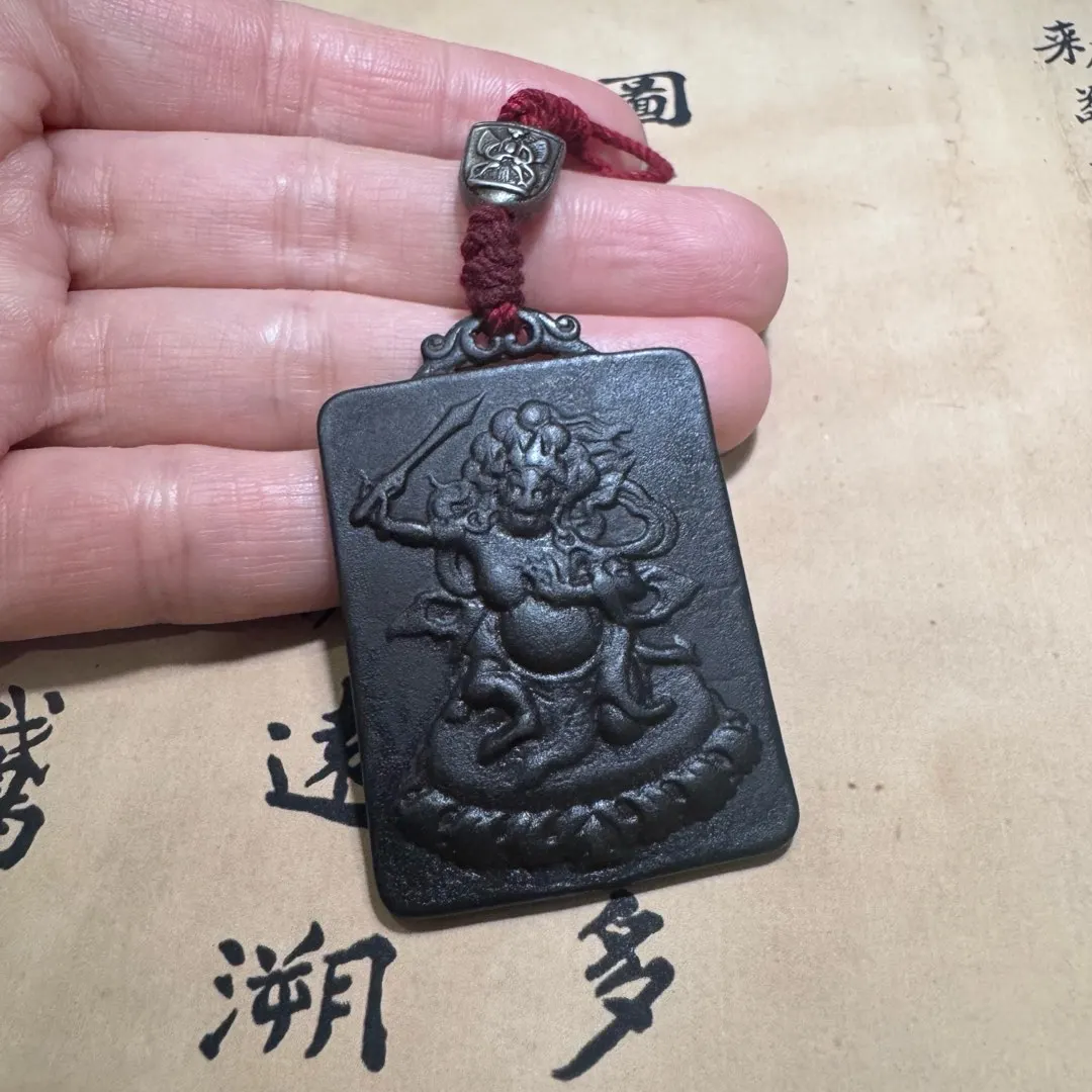 China solid Tibetan-style black paint ancient Tiantian listing new bronze charm