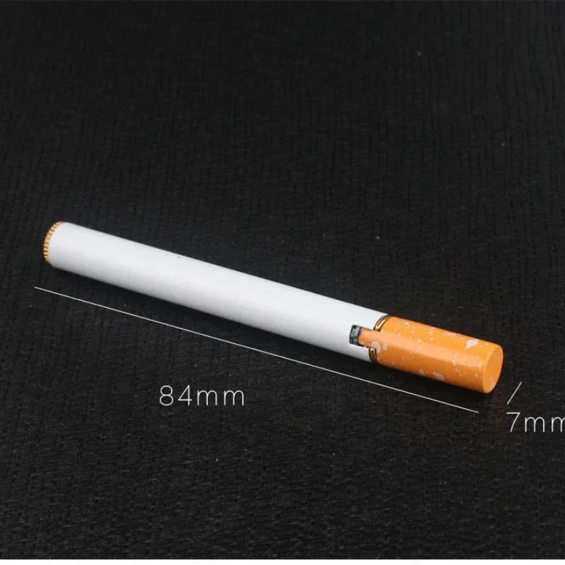 Metal Lighter Classic Cigarette Shape Mini Portable Butane Torch Electronic Open Flame Lighter Smoking Essential Gifts for Men