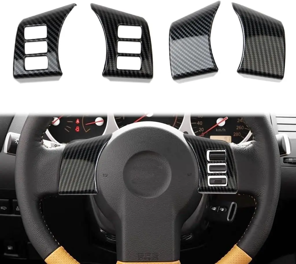 

Наклейка на крышку рулевого колеса из углеродного волокна ABS для Nissan 350Z Z33 2003-2006, автоаксессуары