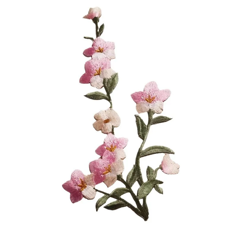 Patchs brodés en fleurs de prunier, 2 pièces, patchs d'estampage et de repassage à chaud, patchs de réparation de vêtements, accessoires pour vêtements de Performance