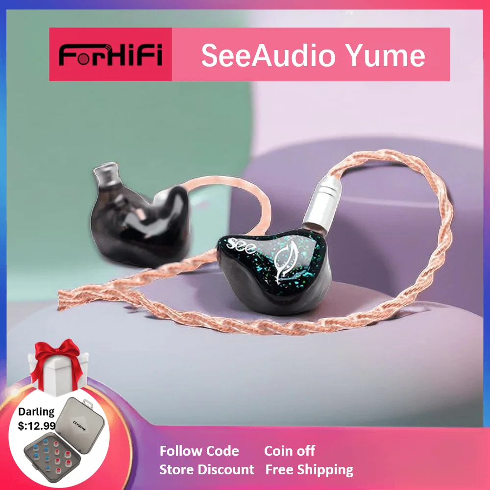 SeeAudio Yume 1DD+2BA Knowles Hybrid Driver Monitors In-Ear Earphone IEMs with 0.78mm Detachable Cable