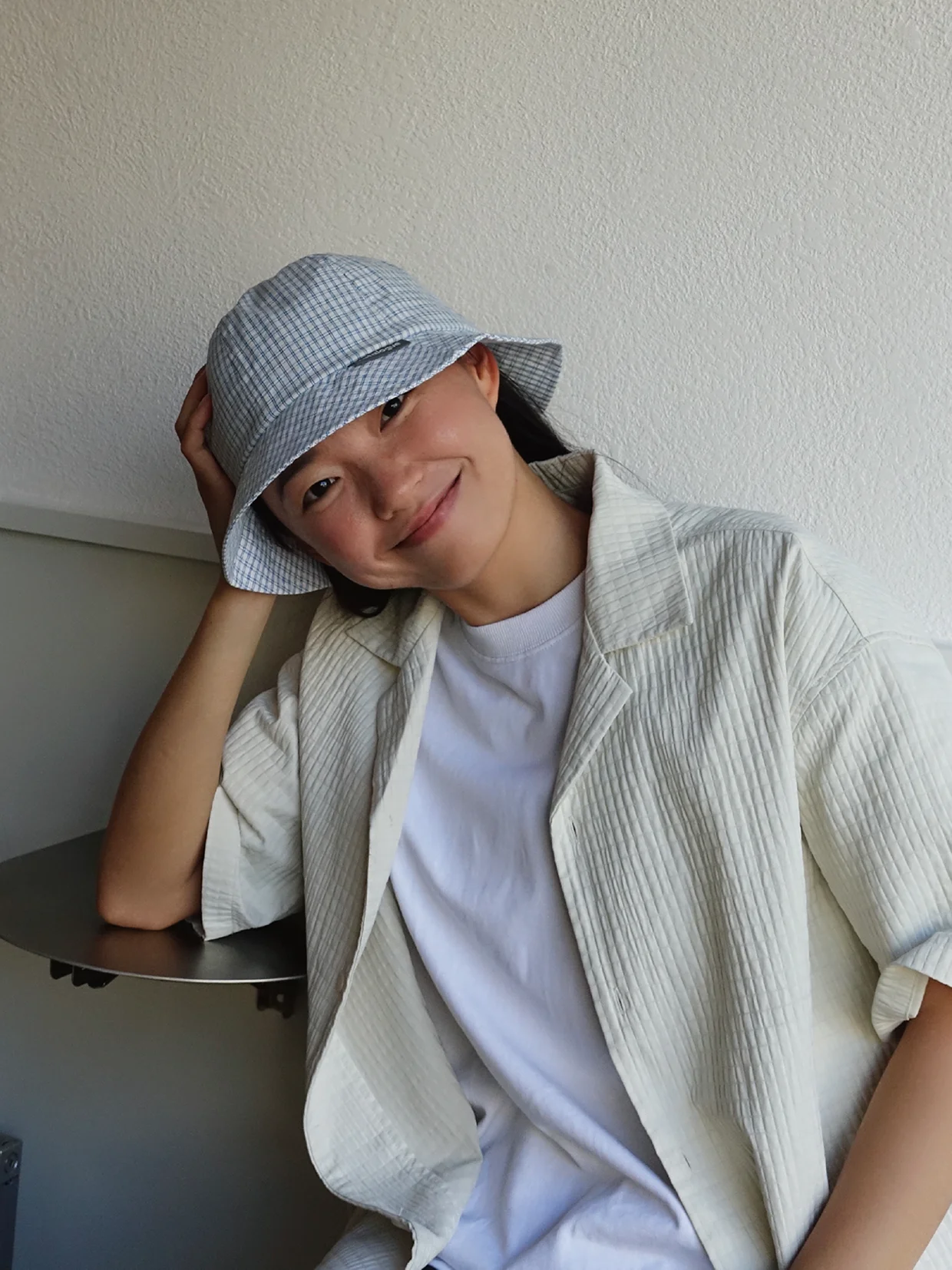 neutral-plaid-round-top-fisherman-hat-summer-sun-protection-simple-korean-japanese-style-cotton-camouflage-pattern-unisex