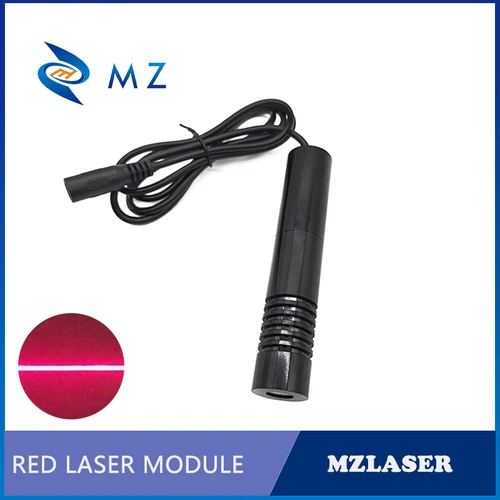 Imagen 2 del producto Alta estabilidad clara y brillante D22mm 638nm 200mW 110 grados lente de vidrio módulo láser de línea roja + soporte + adaptador