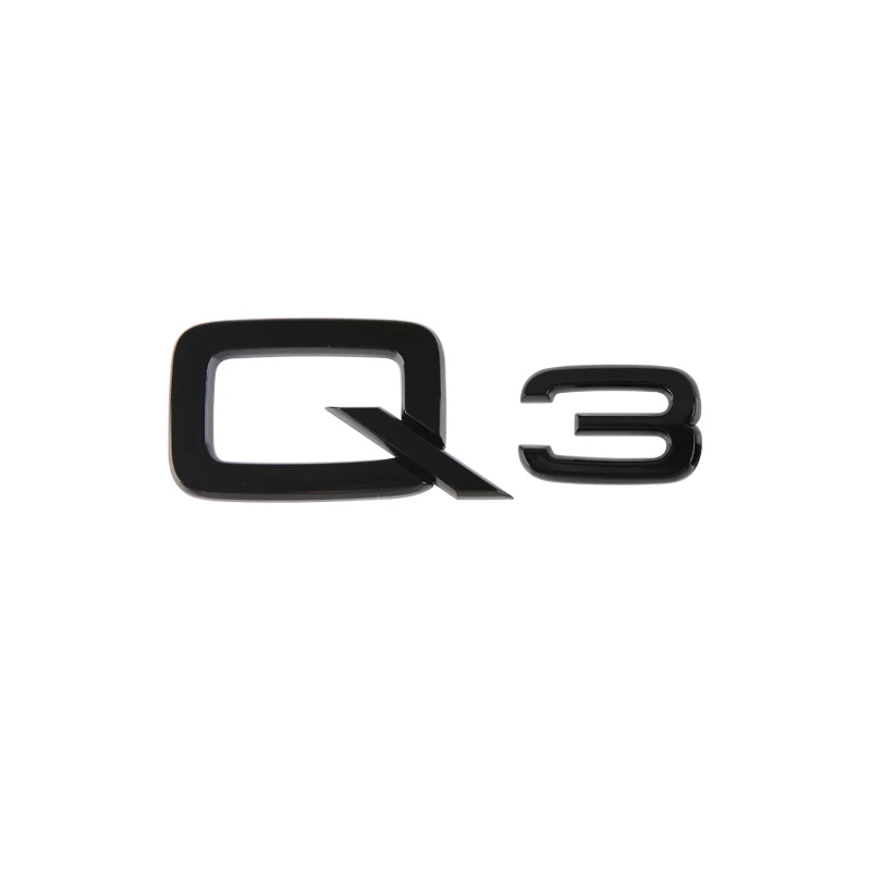 3D ABS Numbers Letters Q2 Q3  Q5  Q7 Q8 Emblem for Audi Q series Car Fender Trunk Rear Logo Sticker Black Silver