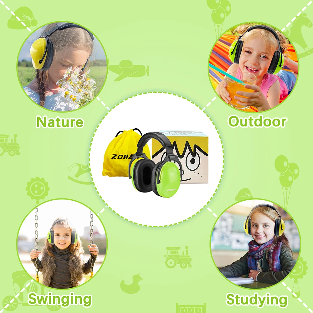 ZOHAN Kids Hearing Safety Protection Earmuffs Child Noise Canceling Earmuffs For Watching Fireworks Concerts Air Shows