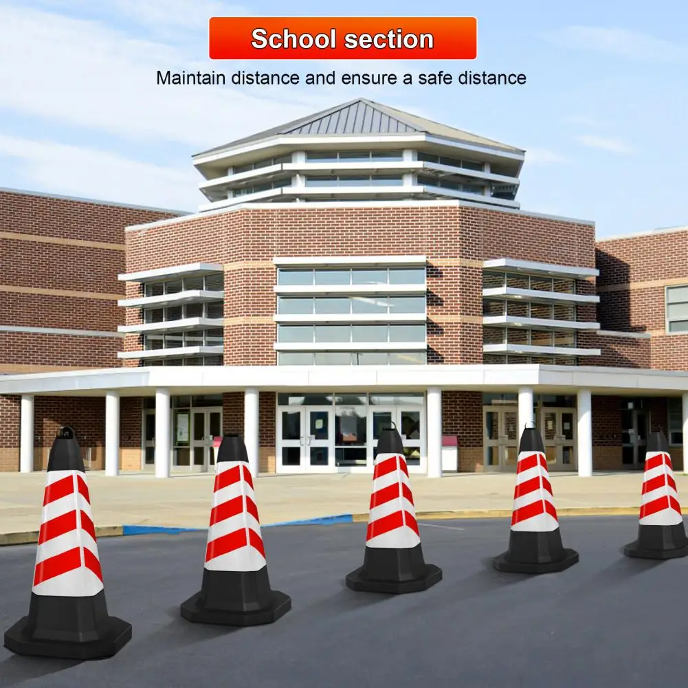 مخروط المرور العاكس وضوح عالية مخروط المرور على الطرق وقوف السيارات حصة حاجز مخروطي عاكس لا وقوف السيارات 1 مجموعة = 8 قطعة #3
