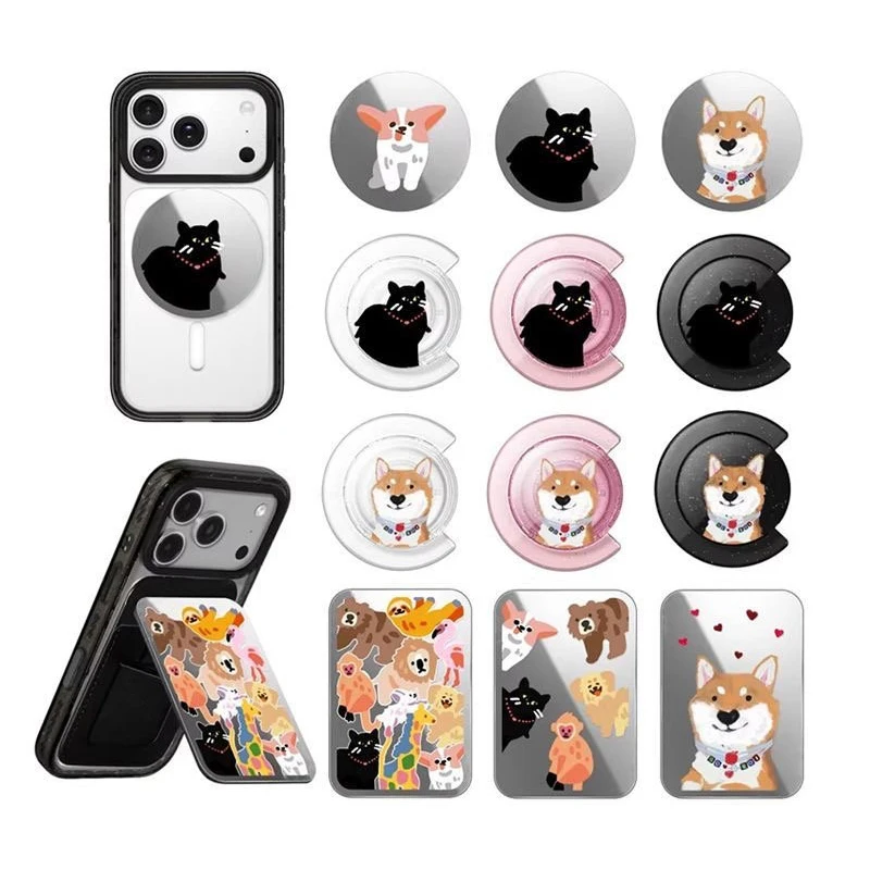 

Cute Dog Collar Magnetic Grip Card Holder Phone Stand for IPhone Holder Mount Support for Galaxy Phone Accessories Cartoon