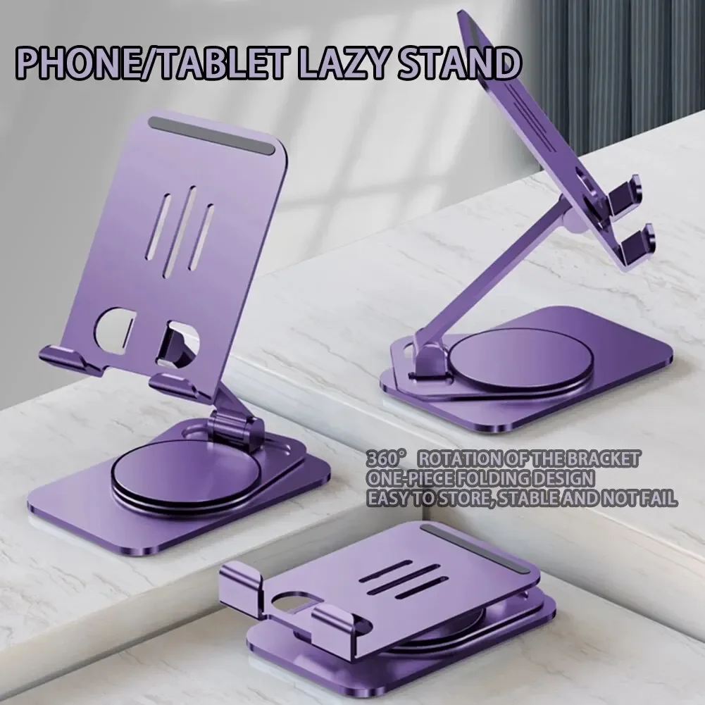 

1PCS Mobile Phone Tablet Pc Stand Metal 360 Degree Rotating Lazy Portable Foldable Stand Mobile Phone Stand Live Stand Expansion