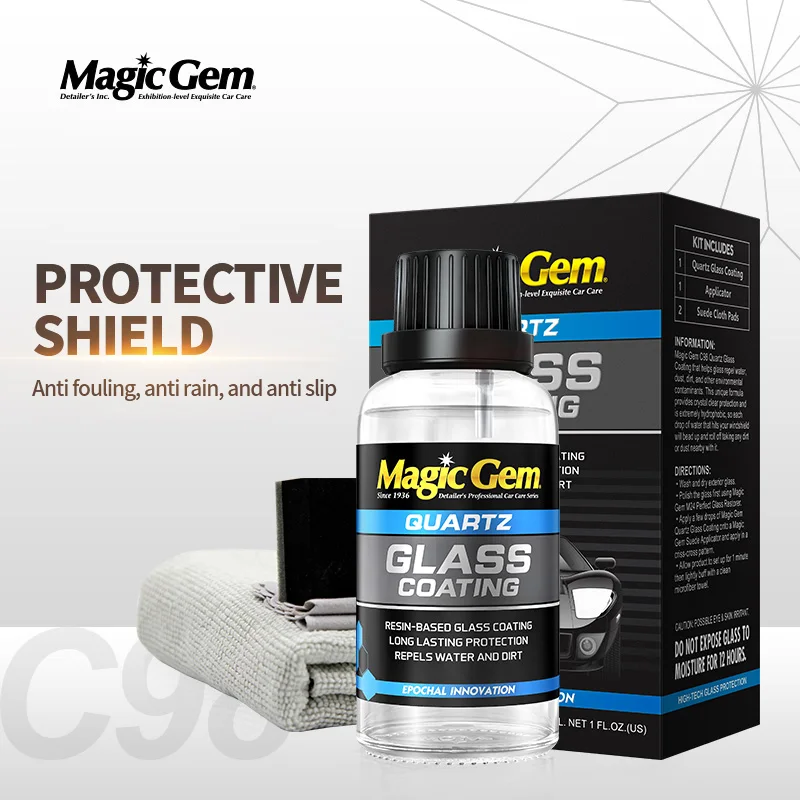 Magic Gem C98 Waterproof coating for car glass Waterproofing agent for windscreen mirrors QUARTZ GLASS COATING