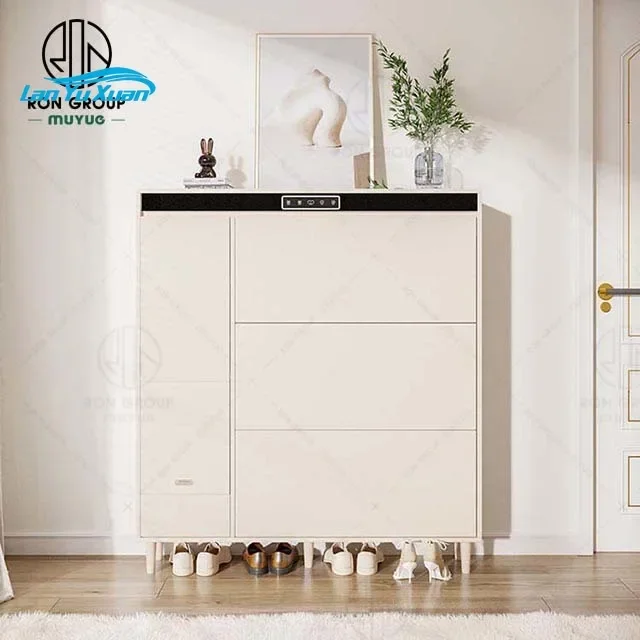 الجملة رخيصة الثمن شقة ذكي خشبي مكافحة سقوط تخزين الأحذية الرف المنزل خزانة الأحذية الذكية مع البراز