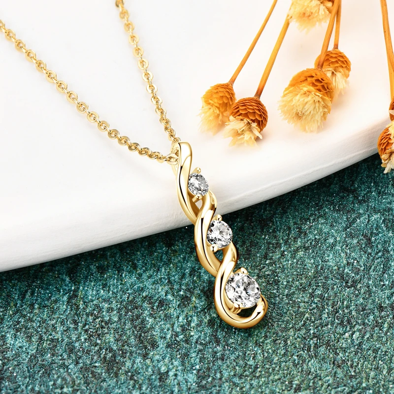 Moissanite Infinity Pendant Necklace 4.5mm&3.5mm&3mm D Color Round Moissanite Diamond Necklace Real 925 Silver Jewelry for Women