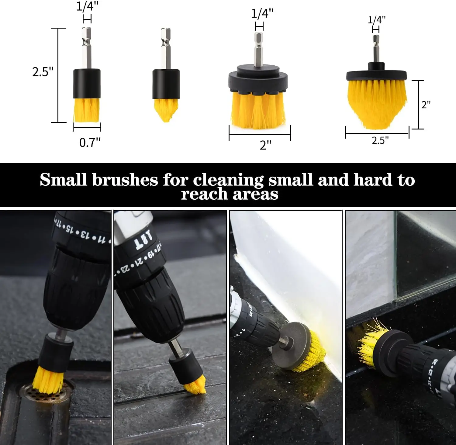 20 Pcs Drill Cleaning Brush Attachment Set with Scouring Pad Polishing Pad for Car Grout Floor Tub Shower Tile Carpet Corner