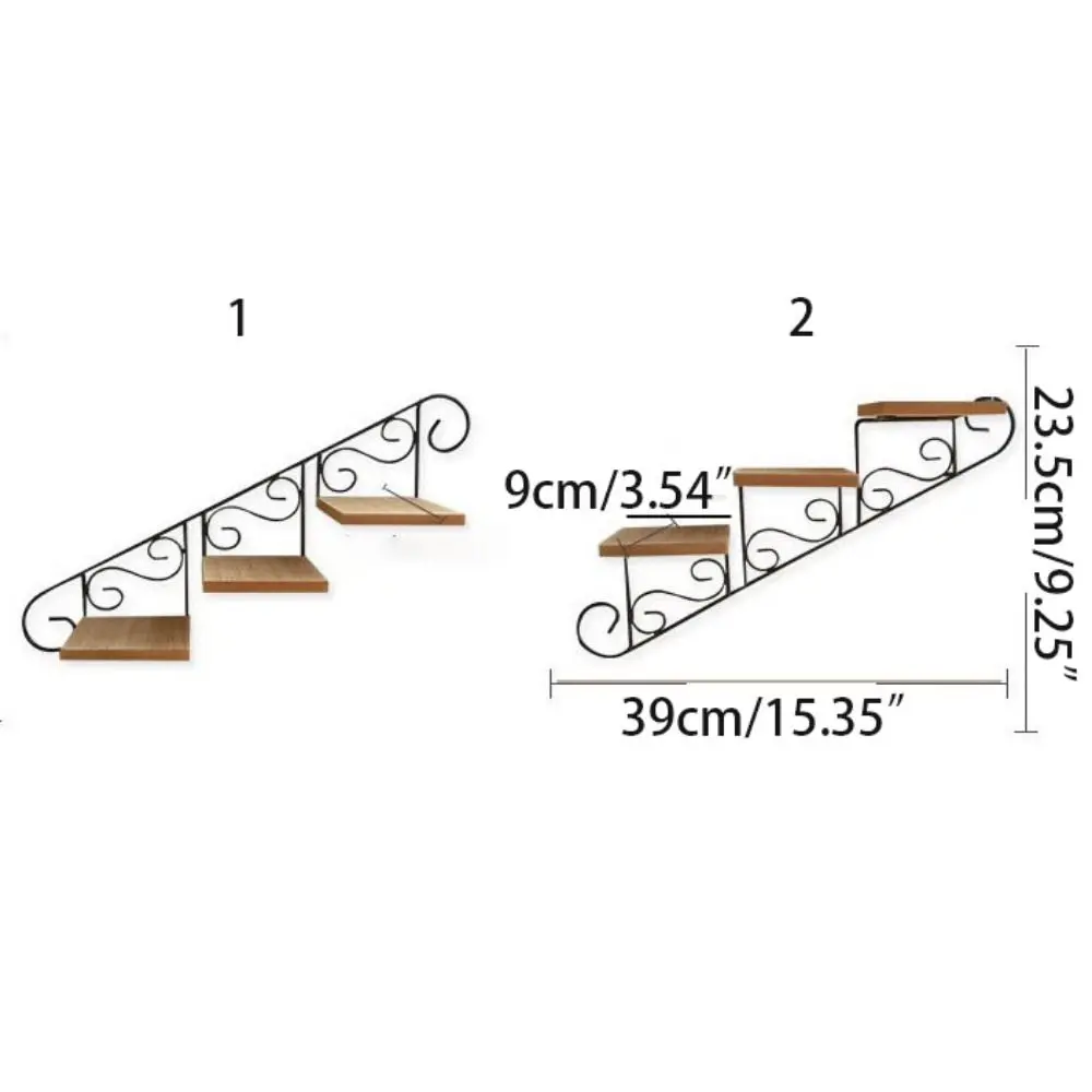 Stojak na kwiaty w stylu amerykańskim żelazna sztuka prosta półka ścienna w kształcie klatki schodowej wisząca na ścianie doniczka dekoracja ścienna