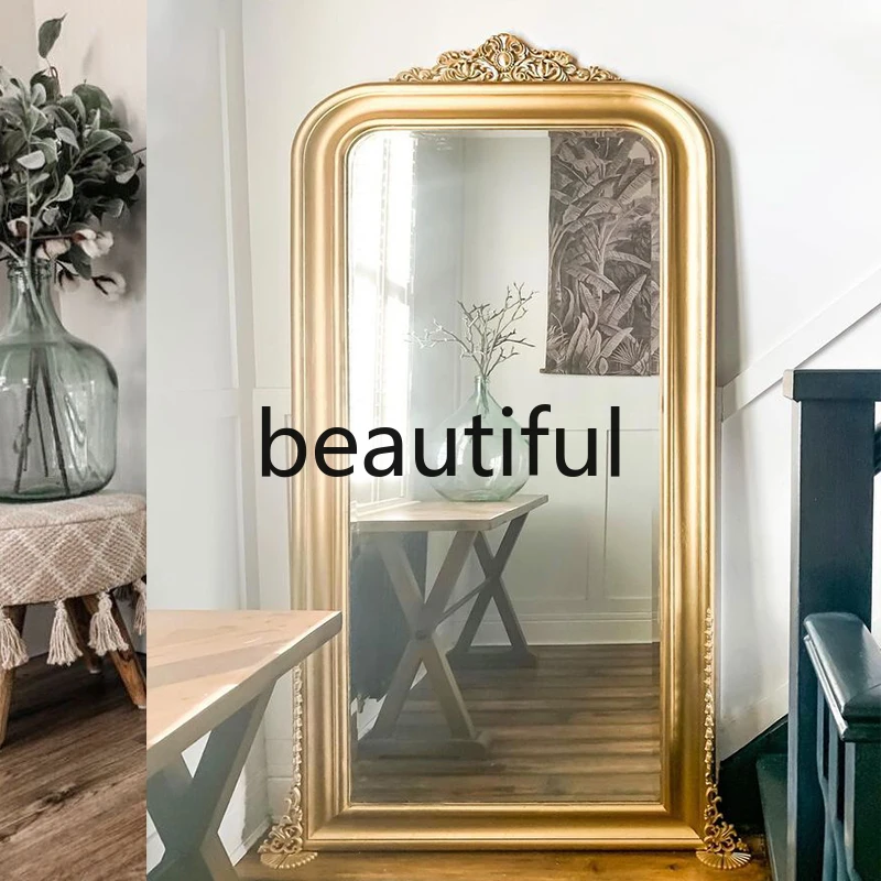 

Home use full body floor, entrance to home light luxury decorative mirror home use, wall engraved full-length mirror
