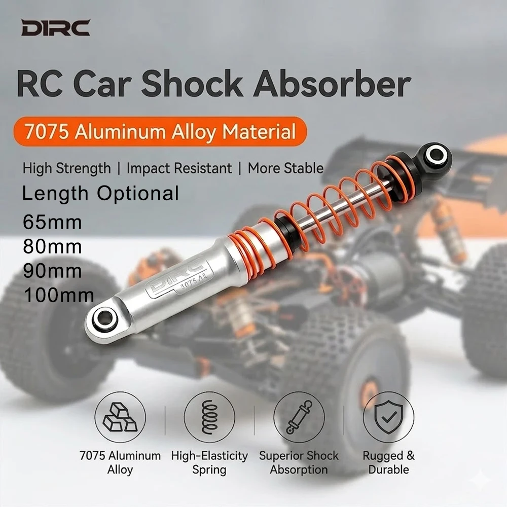 

D1RC 4 PCS Alloy 7075 Shock Absorbers 65/80/90/100mm Length Optional For 1/10 RC Model Car Road Crawler Buggy Truck Accessories
