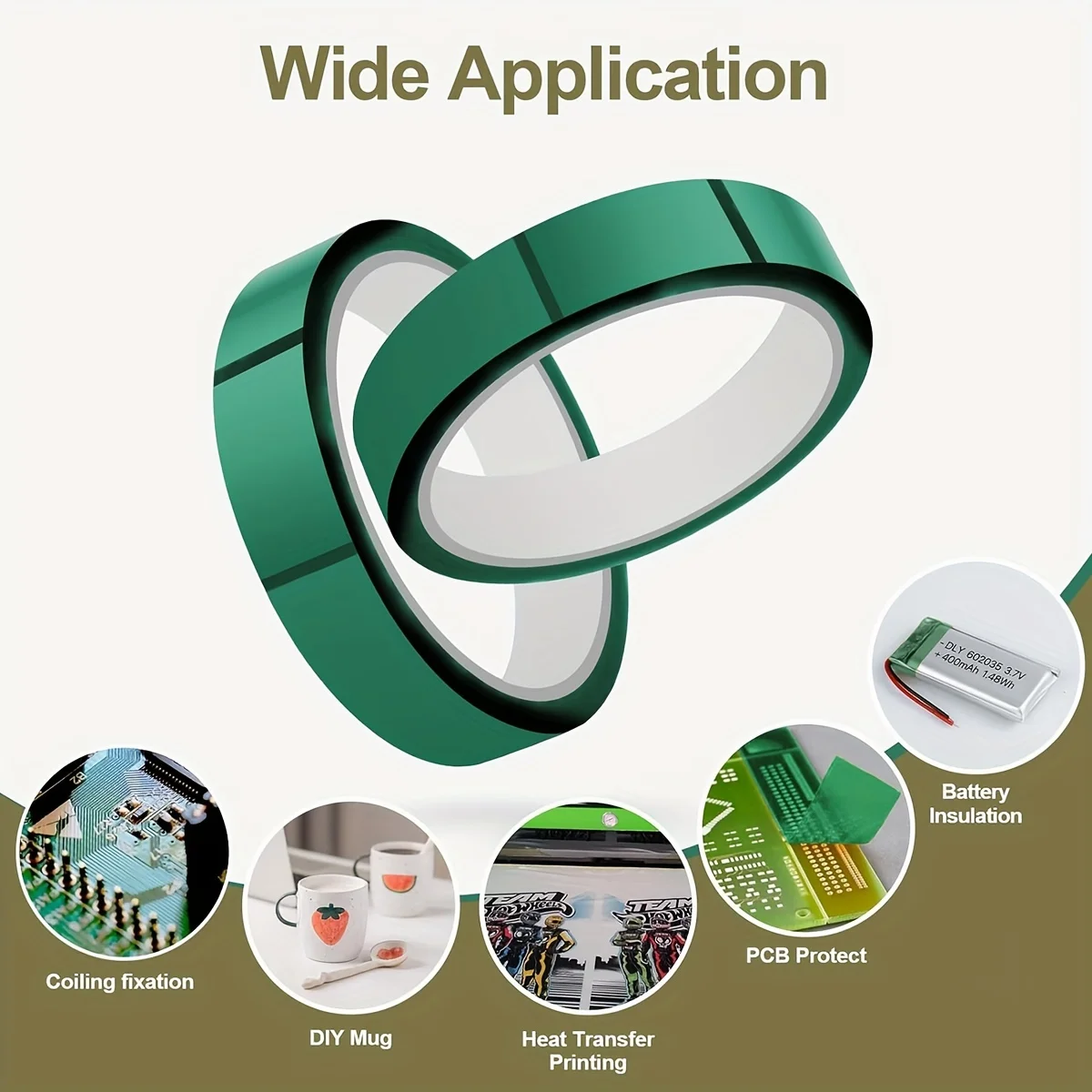 Heat Tape for Heat Press,20mm/10mm,33m High Temperature Tape,Heat Resistant Tape,Heat Transfer Tape for Sublimation image 5