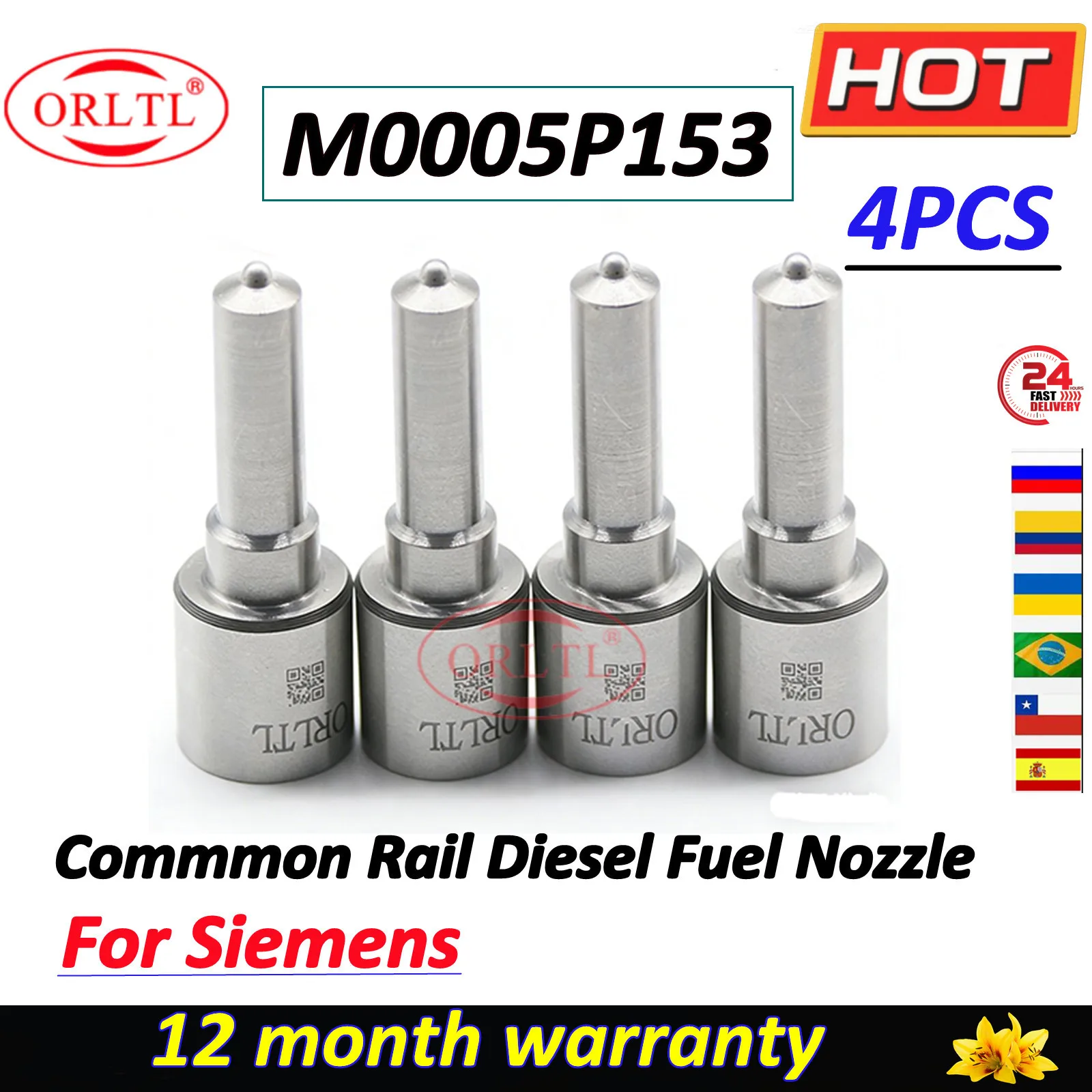 

4PCS M0005P153 Commmon Rail Nozzle for Siemens VDO Injector 5WS40200 9659337980 A2C59511602 /A2C5951491
