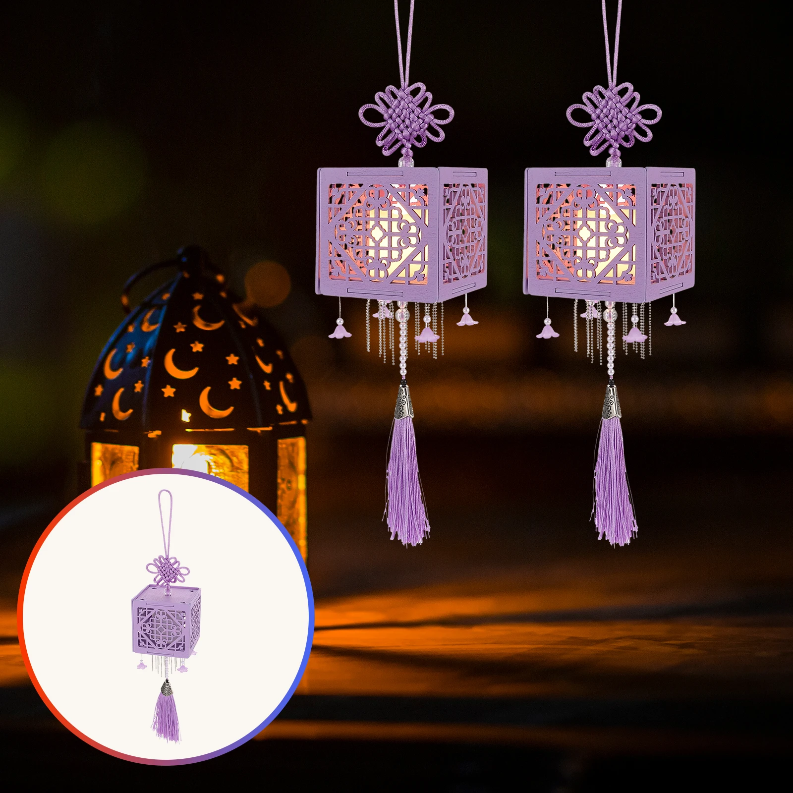 

Beaded Chain Lantern Hollow Cover DIY Material Festive Decor Chinese Knotting Fringe Sturdy Texture Long Lasting