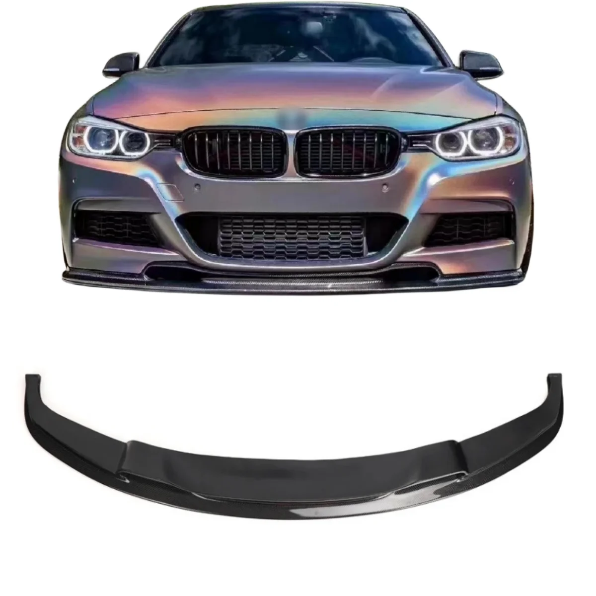 Carbon Fiber Front Bumper Lip for BMW 3 Series F30 320i 328i 330i 335i 2012-2017 V style Front Lip