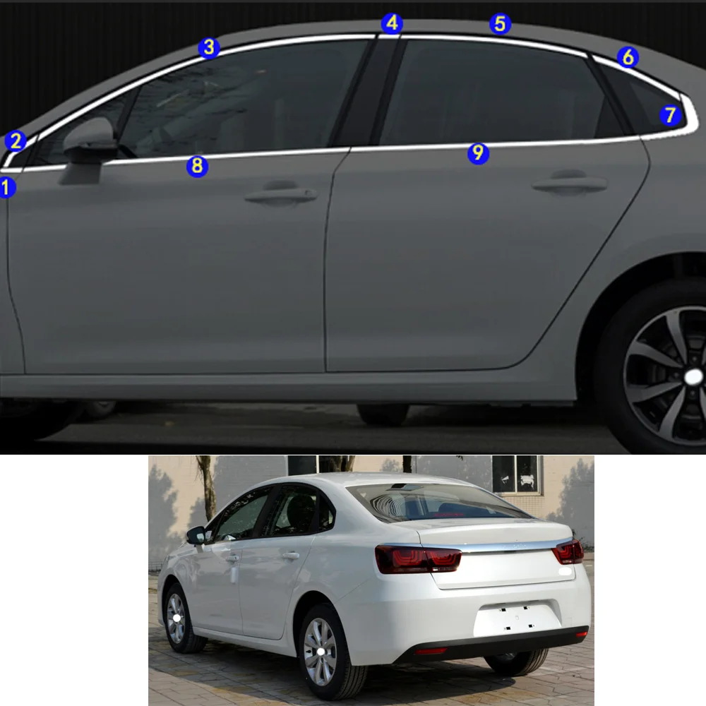 

For Citroen C4 C-Quatre 2016 2017 2018 Car Sticker Garnish Pillar Window Strip Trim Frame Hoods