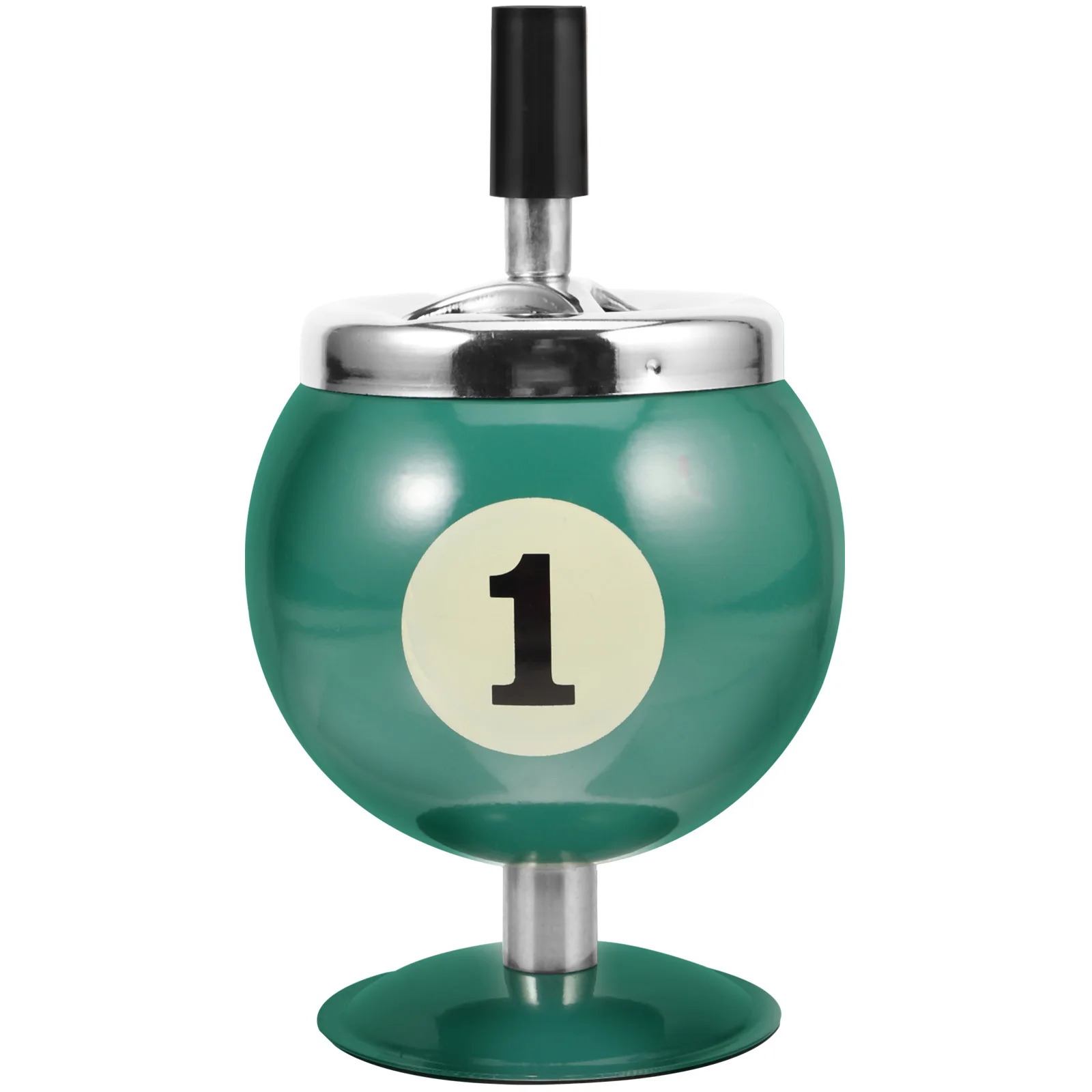 

Billiard Ball Shaped Metal Ashtray Portable Desktop Cigarette Holder Fireproof High Temperature Resistant For Home Office Car