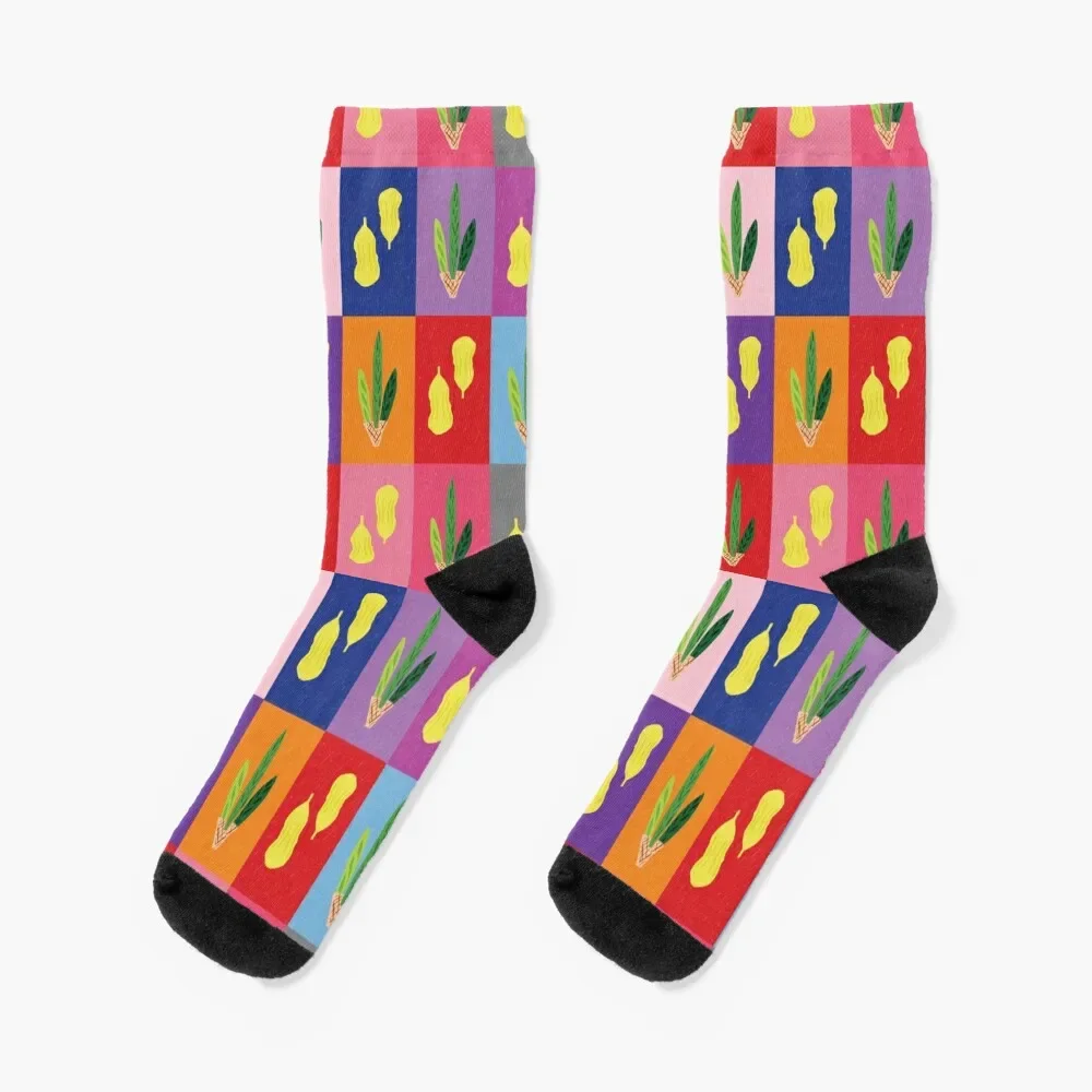 

Lulav and Etrog Pop Art Grid Socks floor winter thermal Thermal man winter Socks For Man Women's