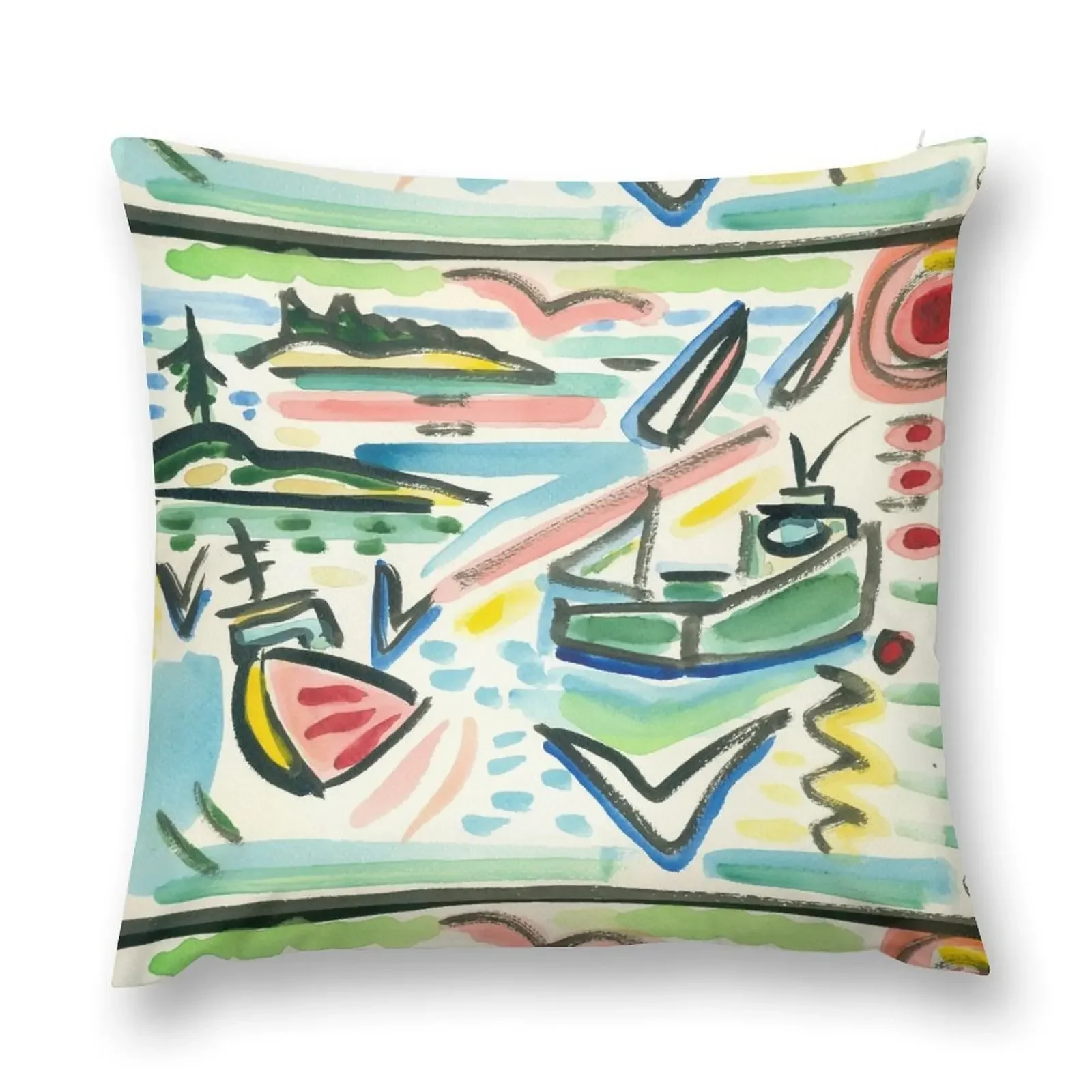 

Two Lobster Boats, Two Sailboats Throw Pillow Couch Cushions Decorative Cushion Cover autumn pillowcase pillow