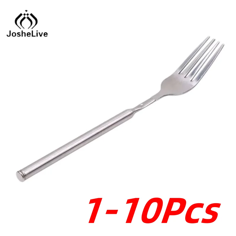 Portable Modern Easy To Use Convenient Innovative Versatile Collapsible Fork Retractable Grill Tool Outdoor Need Tableware Metal