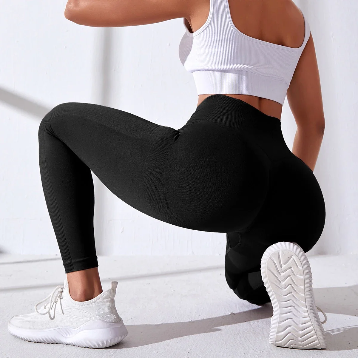 CZGUKE Seamless Women's High Waist Yoga Pants Tight Waist Hip Lifting Elastic Tight Solid Color Wide Waist Sports leggings
