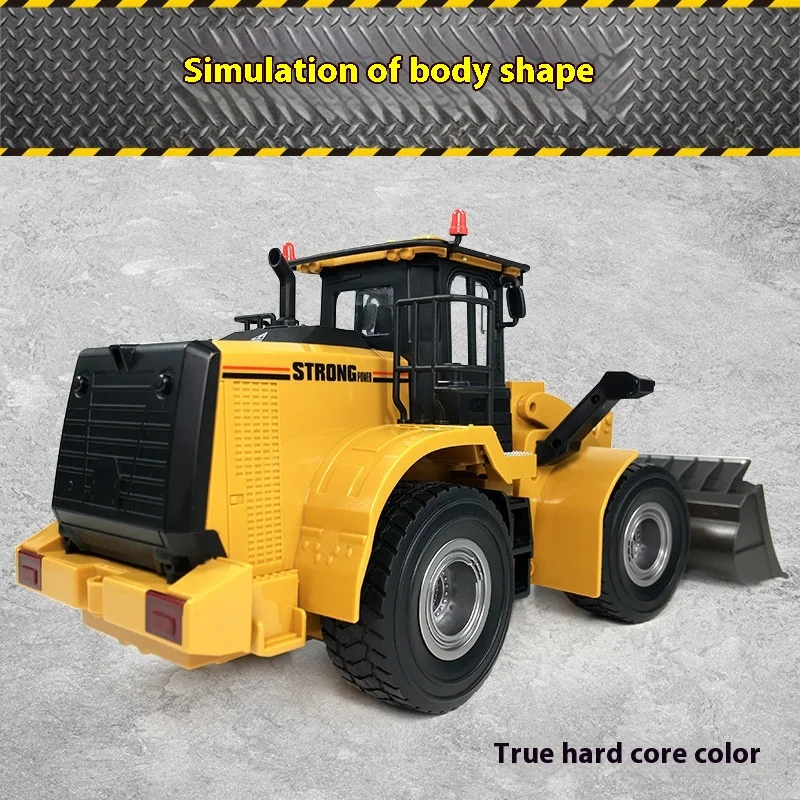 Huina Jiutong Remote-Controlled Alloy Bulldozer 662 Remote-Controlled Loading Engineering Vehicle Model Remote-Controlled Shovel