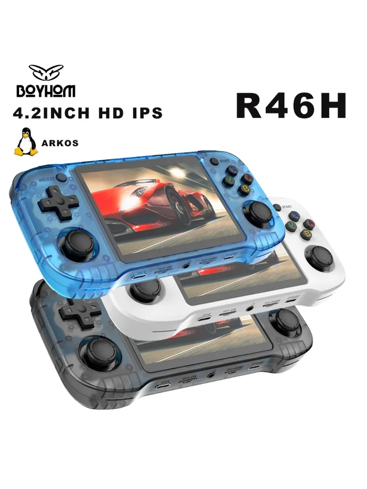 R46H Retro Handheld Spielkonsole Linux System 4,2 Zoll IPS Tragbare Taschenspieler 128G 29K Spiele Video Gaming Kinder Geschenke R36S MAX