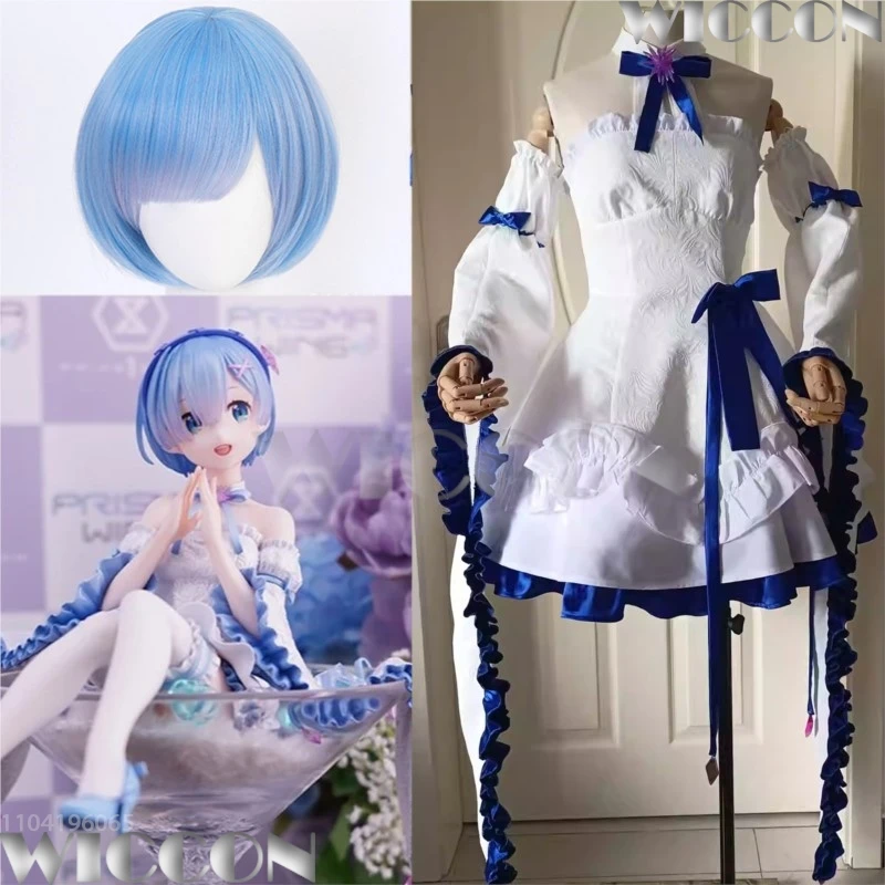 

Rem Glass Re0 Anime Life in a different world from zero Cosplay Female Sexy Woman Girls Party Dress Outfit Halloween Customized