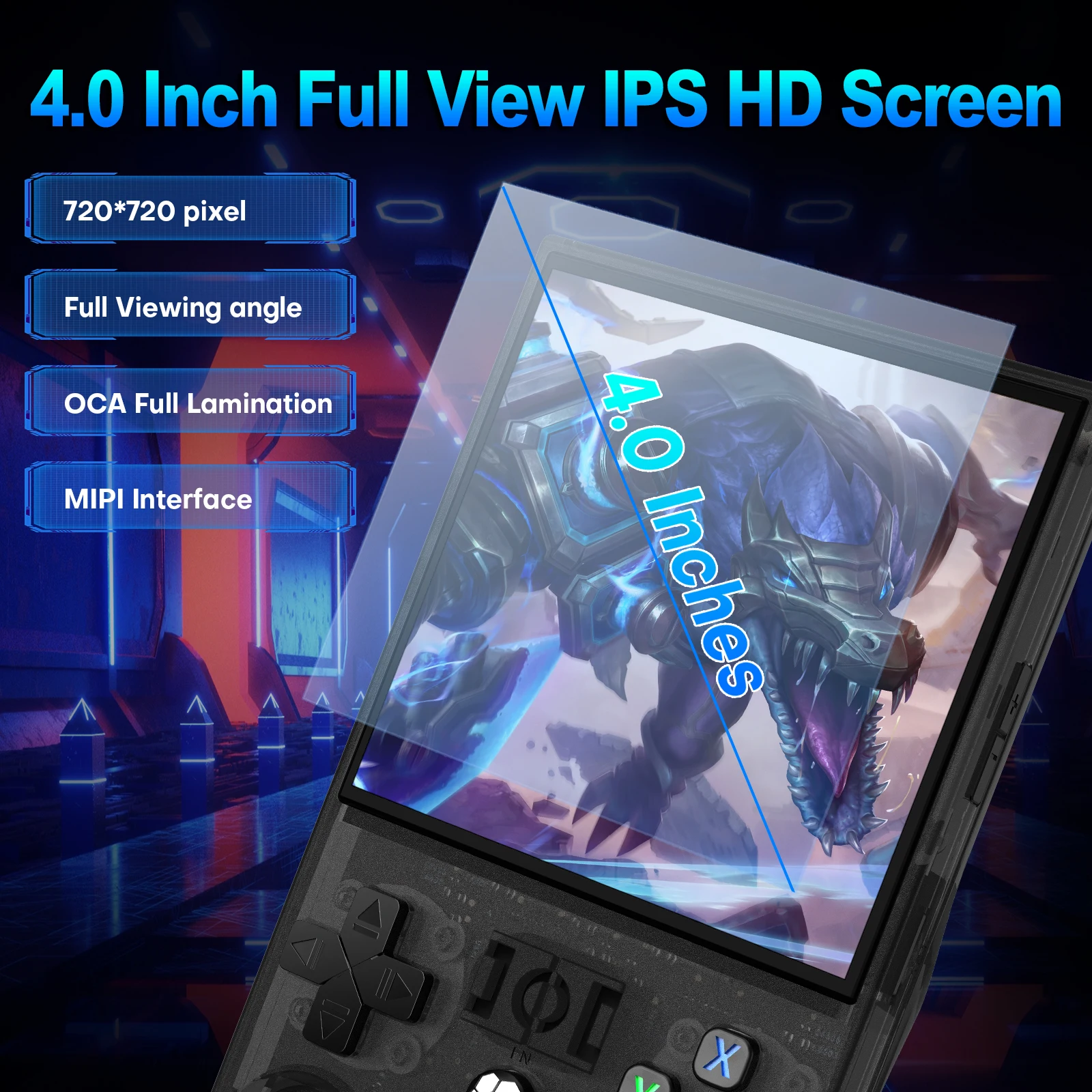 Open Source R36MAX Portable Video Game Player Console 18000+ Games Retro Handheld Game Console 4.0 Inch IPS Screen Linux System