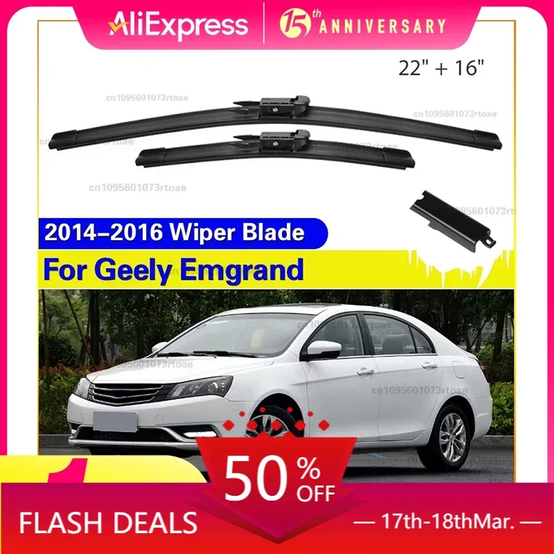 

2PCS Wiper Blades Set Kit For Geely Emgrand 2014 2015 2016 Front Windshield Brushes Windscreen Window Accessories