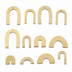 6-50Pcs Brass Geometric Arch Connectors Half Moon Rainbow Charms U Chandeliers Pendant For Diy Statement Earrings Jewelry Making