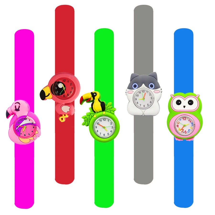 Baby Birthday Gift Children Toys Watches Cartoon Owl, toucan, flamingo Kids Watch Bracelet Parents Give Child Best Birthday Gift