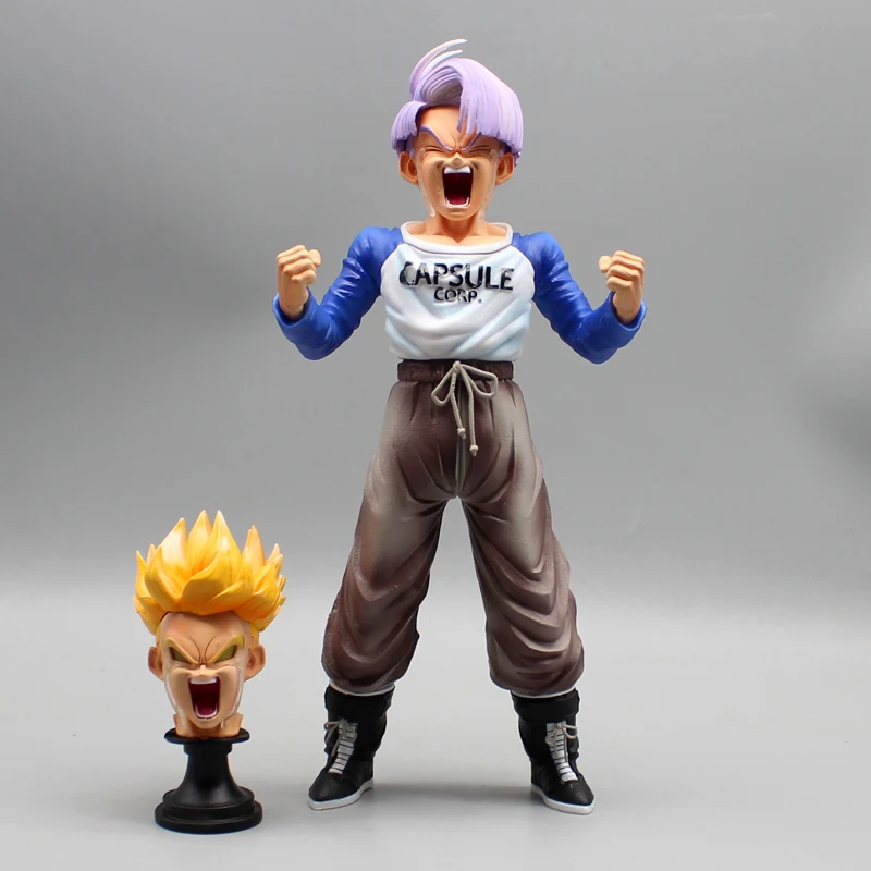 26cm Anime Dragon Ball Tranks, two interchangeable and glowing action Figures models figurines ornaments toys gifts collection