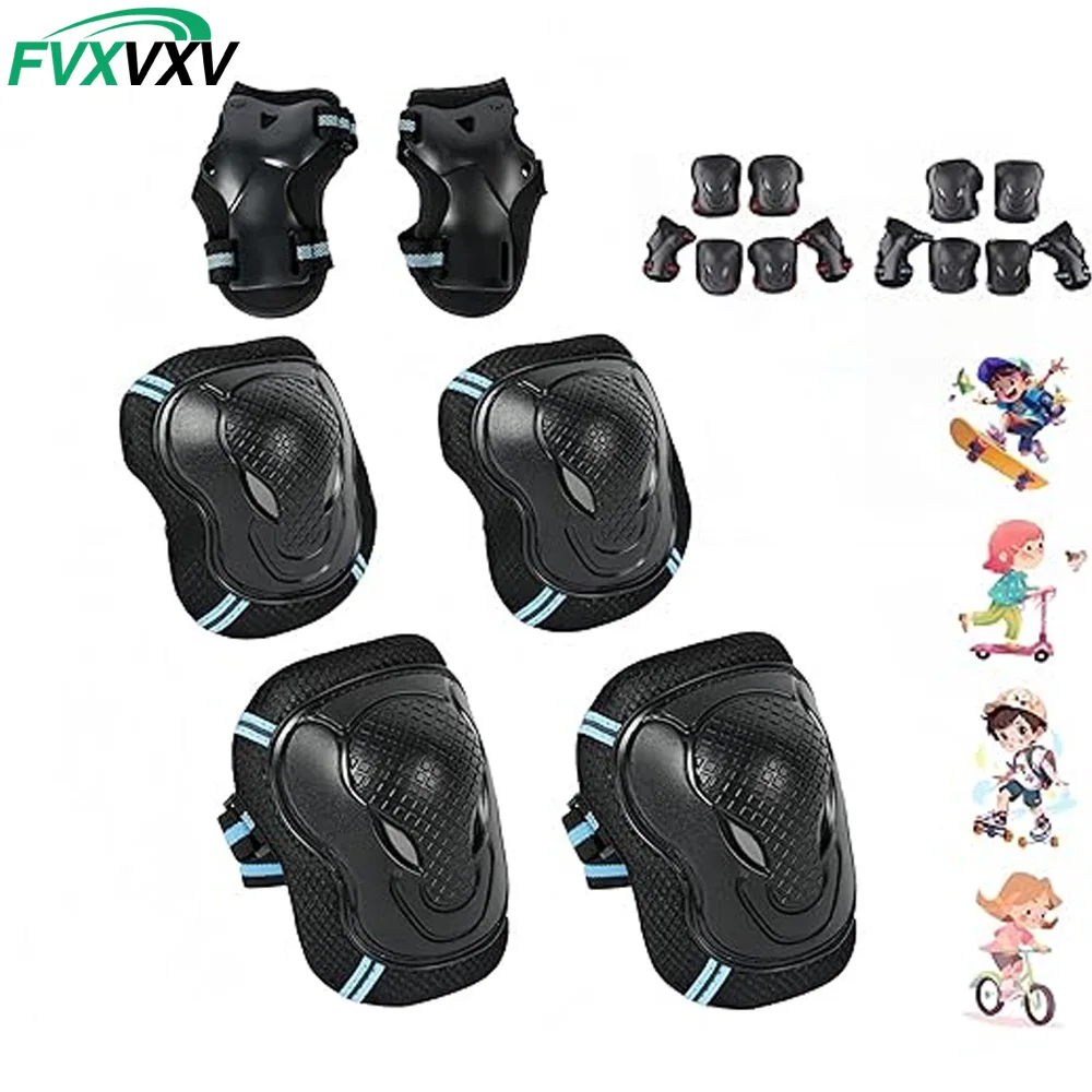 Juego de Protecciones para Ciclismo, Patinaje y Deportes Múltiples para Adultos y Jóvenes: Rodilleras, Coderas y Protectores de Muñeca
