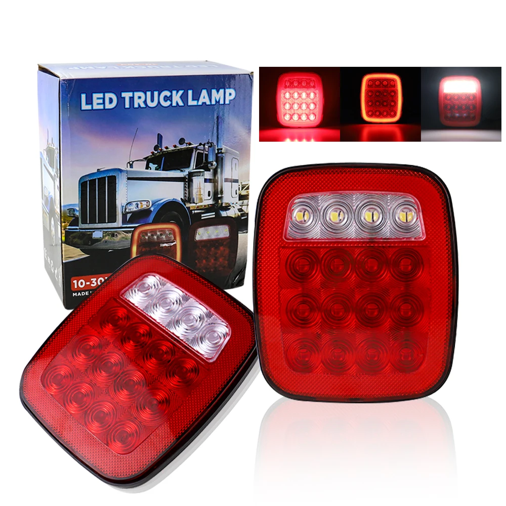 16 LED Stop Brake Reverse Flowing Flashing Tail Light For 1979-2006 Jeep Wrangler YJ TJ CJ Pickup Truck 