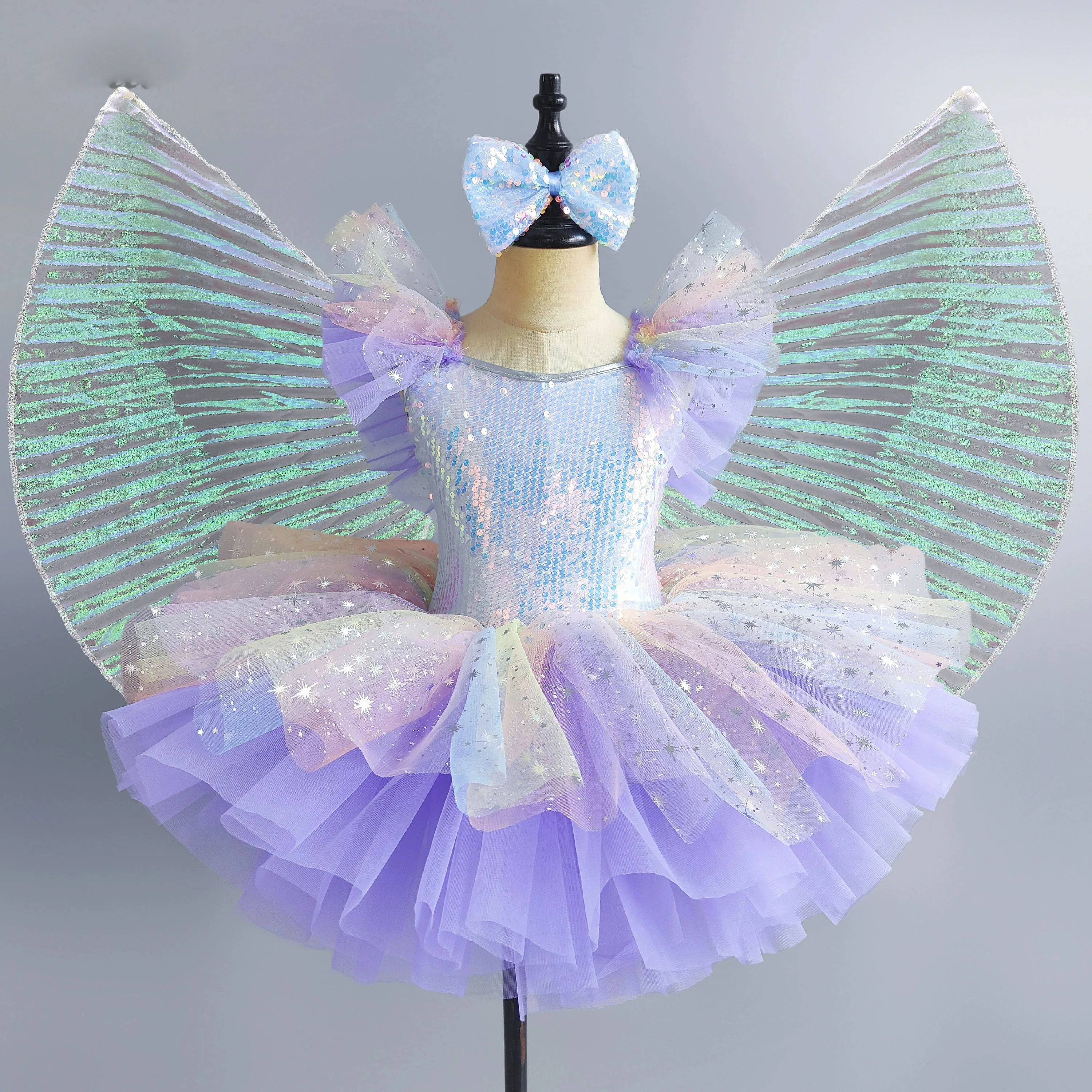 Children Ballet Dress Royal Green Romantic Tutu Dance Dress For Girls Kids Leotard Ballerina Group Performance Ballet Wear