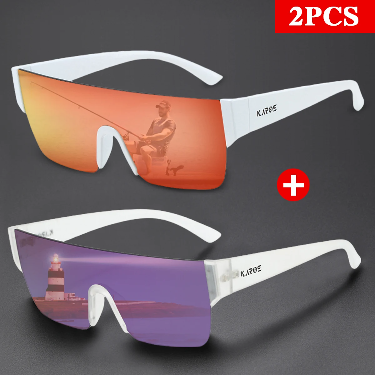 

KAROS 2PCS Full Protection Polarized Sunglasses With UV Defense For Party Travel And Fishing Adventures In The Sun