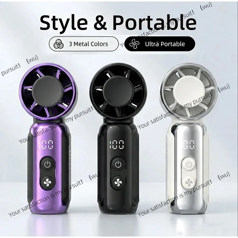 Portable Digital Screen Ice Cool Handheld Fan Powerful High Speed Pocket Fan Usb Charged Outdoor Camping Travel Mini Cooling Fan