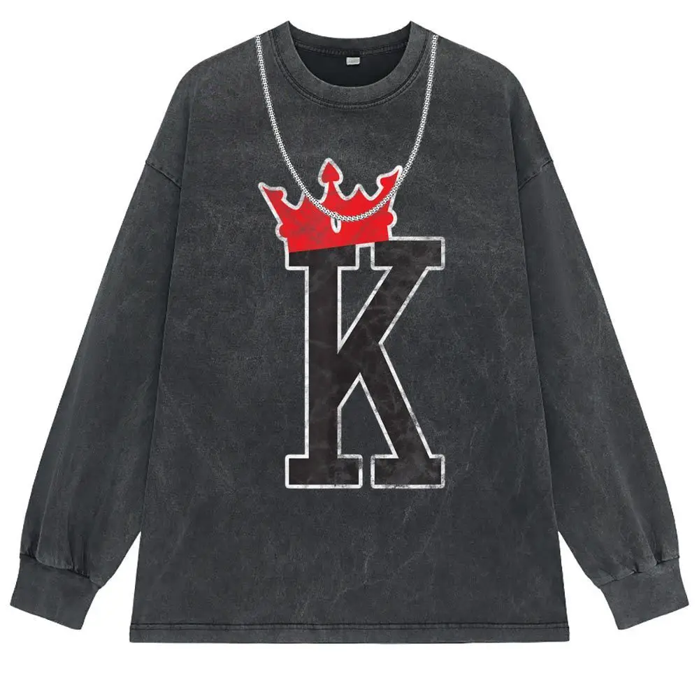 The King Vintage Distressed Ook Holiday Sweatshirts For Men Valentine Day Tshirts Man Comics Sportswears Long Sleeve Clothing