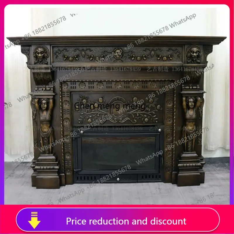 

C56 Europe, retro style solid wood decoration fireplace, French castle classical mix and match design